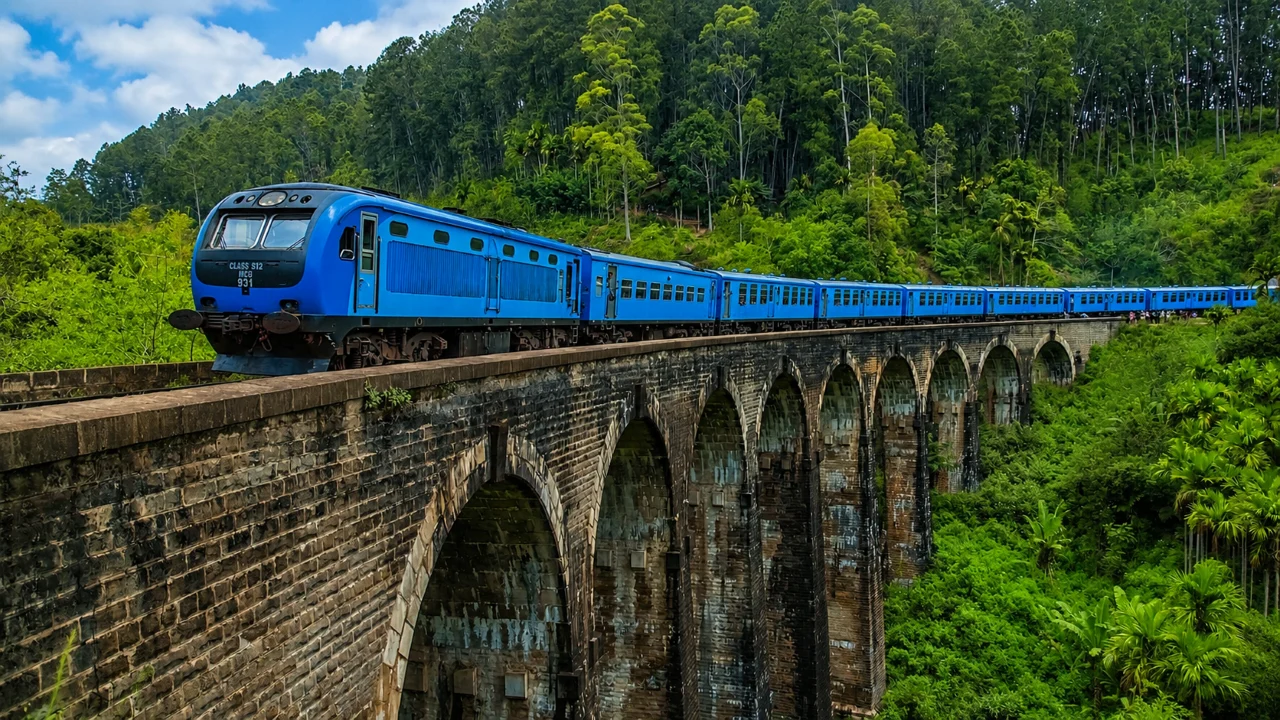 Nine Arch Bridge in Ella surrounded by tea plantations, Sri Lanka